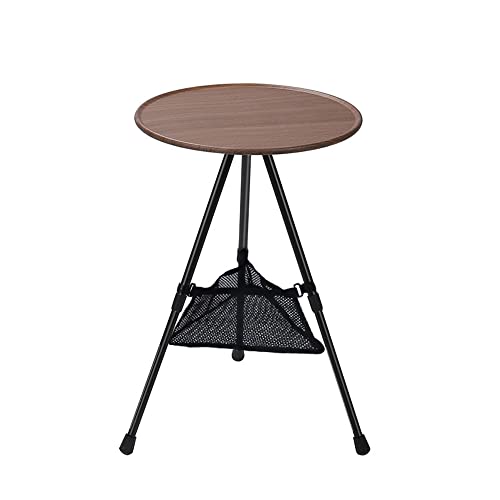 BWGHBH klappbarer Campingtisch Leichter Tisch für den Außenbereich Höhenverstellbar Perfekt für Picknicks Angelstrände RUND 37CM(Holzfarbe) von BWGHBH