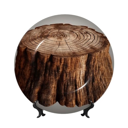 BWLHJKE Dekorativer Teller aus Knochenporzellan mit Bild, personalisierbar, Porzellan-Speiseteller mit Präsentationsständer, dekorative Keramikplatte für Wandbehang, Ornament, 15,2 cm von BWLHJKE