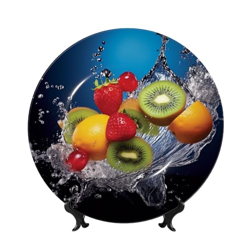 BWLHJKE Dekorativer Teller aus Knochenporzellan mit Bild, personalisierbar, Porzellanteller mit Präsentationsständer, dekorative Keramikplatte für Wandbehang, Ornament, 17,8 cm von BWLHJKE