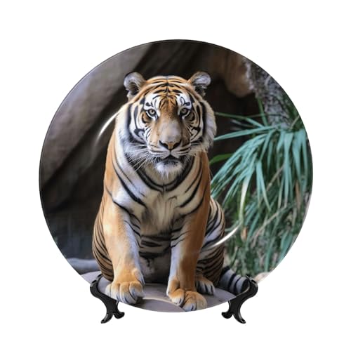 BWLHJKE Dekorativer Teller aus Knochenporzellan mit Bild, personalisierbar, Porzellanteller mit Präsentationsständer, dekorative Keramikplatte für Wandbehang, Ornament, 20,3 cm von BWLHJKE