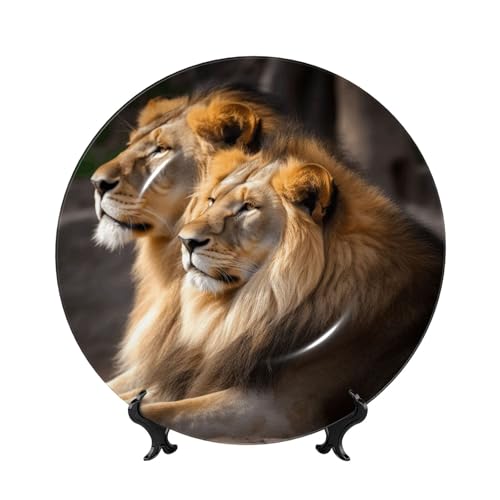 BWLHJKE Dekorativer Teller aus Knochenporzellan mit Bild, personalisierbar, Porzellanteller mit Präsentationsständer, dekorative Keramikplatte für Wandbehang, Ornament, 25,4 cm von BWLHJKE