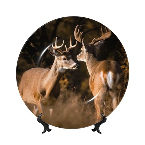 BWLHJKE Dekorativer Teller aus Knochenporzellan mit Bild, personalisierbar, Porzellanteller mit Präsentationsständer, dekorative Keramikplatte für Wandbehang, Ornament, 25,4 cm von BWLHJKE