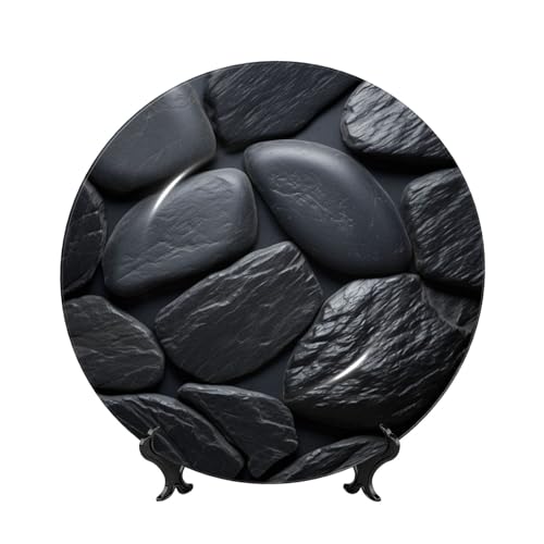 BWLHJKE Dekorativer Teller aus Knochenporzellan mit Bild, personalisierbar, Porzellanteller mit Präsentationsständer, dekorative Keramikplatte zum Aufhängen, Ornament, 17,8 cm von BWLHJKE