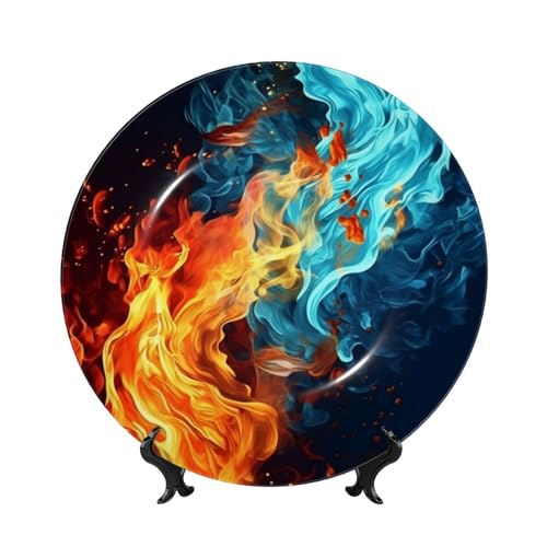 BWLHJKE Dekorativer Teller aus Knochenporzellan mit Bild, personalisierbar, mit Präsentationsständer, dekorative Keramikplatte für Wandbehang, Ornament, 25,4 cm von BWLHJKE