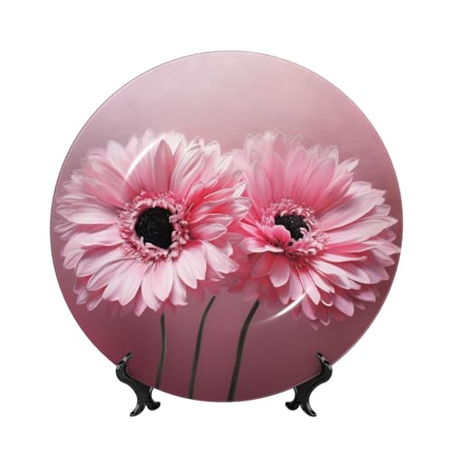 BWLHJKE Dekorativer Teller aus Knochenporzellan mit Bild, personalisierbar, mit Ständer, Keramik-Deko-Teller für Wandbehang, Ornament, 15,2 cm, 2 Stück von BWLHJKE