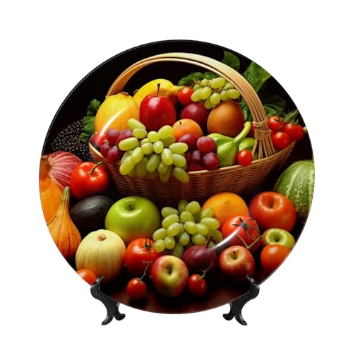 BWLHJKE Dekorativer Teller aus Knochenporzellan mit Bild, personalisierbar, mit Ständer, dekorative Keramik-Teller zum Aufhängen, Ornament, 15,2 cm von BWLHJKE
