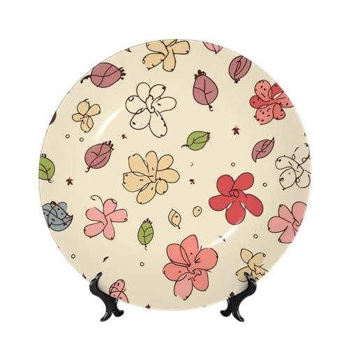 BWLHJKE Dekorativer Teller aus Knochenporzellan mit Bild, personalisierbar, mit Ständer, dekorativer Keramikteller für Wandbehang, Ornament, 25,4 cm von BWLHJKE