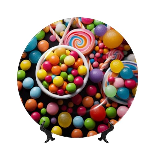 BWLHJKE Dekorativer Teller aus feinem Porzellan, mit Bild, personalisierbar, mit Präsentationsständer, dekorative Keramikplatte für Wandbehang, Ornament, 20,3 cm von BWLHJKE
