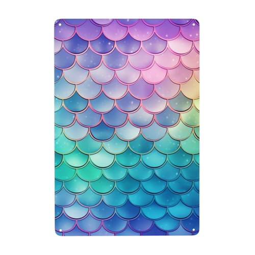 BWLHJKE Dreamy Gradient Meerjungfrau Waage Metallschild Vintage Blechschilder Retro Wandkunst Dekor Metall Poster Plakette Garage Bar Terrasse Wanddekorationen Geschenke für Männer Frauen 30,5 x 20,3 BWLHJKE Dreamy Gradient Meerjungfrau Waage Metallschild Vintage Blechschilder Retro Wandkunst Dekor Metall Poster Plakette Garage Bar Terrasse Wanddekorationen Geschenke für Männer Frauen 30,5 x 20,3 von BWLHJKE