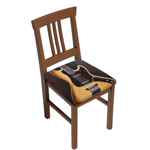 BWLHJKE Gitarren-Musikinstrument-Hockerbezüge, zweiteilig, quadratisch, mit Gummiband, weicher Samt, Barhocker-Sitzbezüge, abnehmbar, waschbar, Schonbezug, quadratischer Stuhlbezug von BWLHJKE