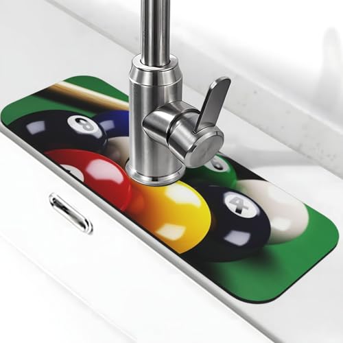 Billard-Wasserhahnmatte für Küchenspüle, Spritzschutz, 14 x 38 cm, Kieselgur, schnell trocknende Matte, Spülbecken-Ablage, super saugfähiger Wasserhahn-Saugnapf, Wasserhahngriff, Tropffänger für Küche Billard-Wasserhahnmatte für Küchenspüle, Spritzschutz, 14 x 38 cm, Kieselgur, schnell trocknende Matte, Spülbecken-Ablage, super saugfähiger Wasserhahn-Saugnapf, Wasserhahngriff, Tropffänger für Küche von BWLHJKE