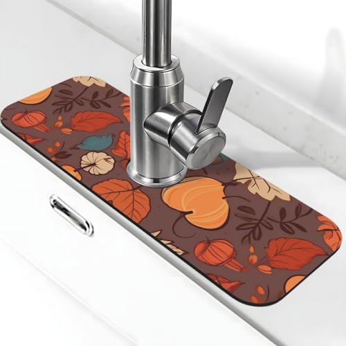 Fall-Wasserhahn-Matte für Küchenspüle, Spritzschutz, 14 x 38 cm, Diatomit, schnell trocknende Matte, Spülbeckenablage, super saugfähiger Wasserhahn-Saugnapf, Wasserhahngriff, Tropffänger für Küche Fall-Wasserhahn-Matte für Küchenspüle, Spritzschutz, 14 x 38 cm, Diatomit, schnell trocknende Matte, Spülbeckenablage, super saugfähiger Wasserhahn-Saugnapf, Wasserhahngriff, Tropffänger für Küche von BWLHJKE