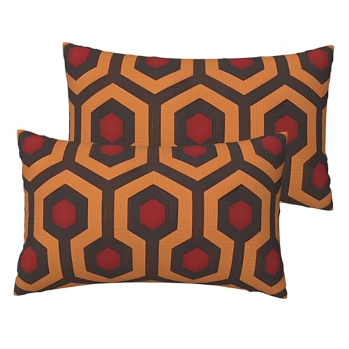Französische Leinen-Kissenbezüge, 2er-Set, glänzende Overlook-Kissenbezüge, Standardgröße 30,5 x 50,8 cm, atmungsaktiv und kühlend, für alle Jahreszeiten, weiche Kissenbezüge mit Reißverschluss von BWLHJKE
