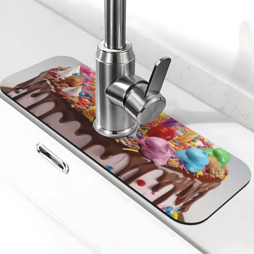 Happy Birthday Schöne Wasserhahnmatte für Küchenspüle, Spritzschutz, 14 x 38 cm, Kieselgur, schnell trocknende Matte, Waschbeckenablage, super saugfähiger Wasserhahn-Saugnapf, Wasserhahngriff Happy Birthday Schöne Wasserhahnmatte für Küchenspüle, Spritzschutz, 14 x 38 cm, Kieselgur, schnell trocknende Matte, Waschbeckenablage, super saugfähiger Wasserhahn-Saugnapf, Wasserhahngriff von BWLHJKE