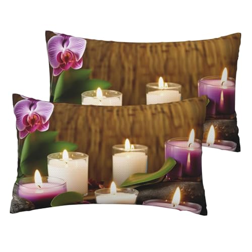 Kissenbezüge aus französischem Leinen, 2er-Set, Kerzen und Orchideen, Standardgröße 30,5 x 50,8 cm, atmungsaktiv und kühlend, für alle Jahreszeiten, weiche Kissenbezüge mit Reißverschluss Kissenbezüge aus französischem Leinen, 2er-Set, Kerzen und Orchideen, Standardgröße 30,5 x 50,8 cm, atmungsaktiv und kühlend, für alle Jahreszeiten, weiche Kissenbezüge mit Reißverschluss von BWLHJKE