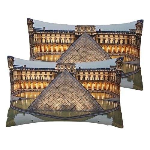 Kissenbezüge aus französischem Leinen, 2er-Set, Louvre-Museum in Paris, Standardgröße, 30,5 x 50,8 cm, atmungsaktiv und kühlend, für alle Jahreszeiten, weiche Kissenbezüge mit Reißverschluss Kissenbezüge aus französischem Leinen, 2er-Set, Louvre-Museum in Paris, Standardgröße, 30,5 x 50,8 cm, atmungsaktiv und kühlend, für alle Jahreszeiten, weiche Kissenbezüge mit Reißverschluss von BWLHJKE