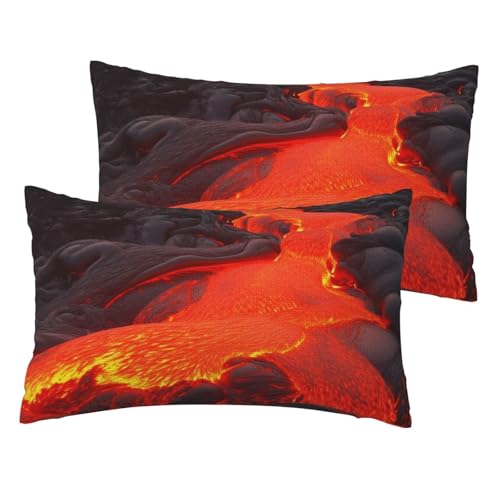 Kissenbezüge aus französischem Leinen, 2er-Set, rote Lava-Kissenbezüge, Standardgröße 30,5 x 50,8 cm, atmungsaktiv und kühlend, für alle Jahreszeiten, weiche Kissenbezüge mit Reißverschluss Kissenbezüge aus französischem Leinen, 2er-Set, rote Lava-Kissenbezüge, Standardgröße 30,5 x 50,8 cm, atmungsaktiv und kühlend, für alle Jahreszeiten, weiche Kissenbezüge mit Reißverschluss von BWLHJKE