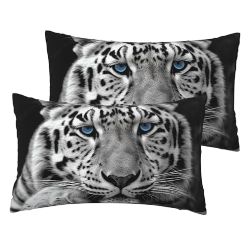 Kissenbezüge aus französischem Leinen, 2er-Set, schwarz-weiß, Tiger-Kissenbezüge, Standardgröße 30,5 x 50,8 cm, atmungsaktiv und kühlend, für alle Jahreszeiten, weiche Kissenbezüge mit Reißverschluss Kissenbezüge aus französischem Leinen, 2er-Set, schwarz-weiß, Tiger-Kissenbezüge, Standardgröße 30,5 x 50,8 cm, atmungsaktiv und kühlend, für alle Jahreszeiten, weiche Kissenbezüge mit Reißverschluss von BWLHJKE