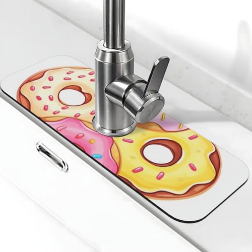 Niedliche Donut-Wasserhahnmatte für Küchenspüle, Spritzschutz, 14 x 38 cm, Diatomit, schnell trocknende Matte, Spülbeckenablage, super saugfähiger Wasserhahn-Saugnapf, Wasserhahngriff, Tropffänger für Niedliche Donut-Wasserhahnmatte für Küchenspüle, Spritzschutz, 14 x 38 cm, Diatomit, schnell trocknende Matte, Spülbeckenablage, super saugfähiger Wasserhahn-Saugnapf, Wasserhahngriff, Tropffänger für von BWLHJKE