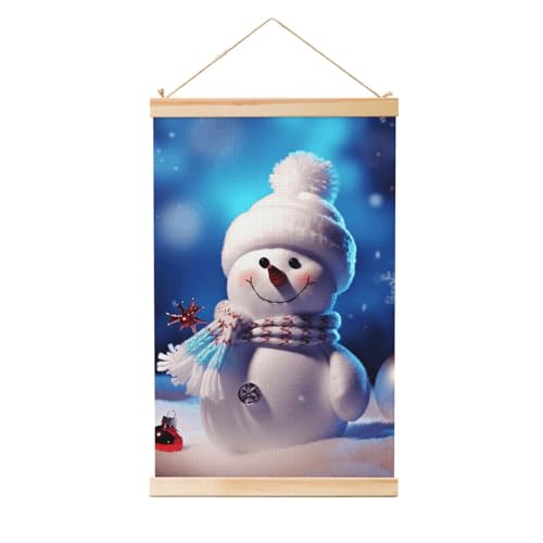 Poster zum Aufhängen, Holzschaft, Leinwanddrucke, Wandkunst, Frohe Weihnachten, Schneemann, Malerei, Wandbanner, modernes Kunstwerk, Dekoration für Zuhause, fertig zum Aufhängen, 30,5 x 45,7 cm Poster zum Aufhängen, Holzschaft, Leinwanddrucke, Wandkunst, Frohe Weihnachten, Schneemann, Malerei, Wandbanner, modernes Kunstwerk, Dekoration für Zuhause, fertig zum Aufhängen, 30,5 x 45,7 cm von BWLHJKE