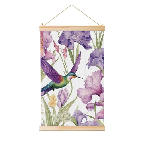 Poster zum Aufhängen, Holzschaft, Leinwanddrucke, Wandkunst, Kolibris, Schwertlilien, Blumen, Malerei, Wandbanner, modernes Kunstwerk, Dekor für Zuhause, fertig zum Aufhängen, 30,5 x 45,7 cm Poster zum Aufhängen, Holzschaft, Leinwanddrucke, Wandkunst, Kolibris, Schwertlilien, Blumen, Malerei, Wandbanner, modernes Kunstwerk, Dekor für Zuhause, fertig zum Aufhängen, 30,5 x 45,7 cm von BWLHJKE