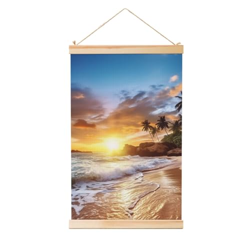 Poster zum Aufhängen, Holzschaft, Leinwanddrucke, Wandkunst, Strand, Sonnenuntergang, Landschaftsmalerei, hängende Schriftrolle, Gemälde, Wandbanner, modernes Kunstwerk, Dekor für Zuhause, fertig zum Poster zum Aufhängen, Holzschaft, Leinwanddrucke, Wandkunst, Strand, Sonnenuntergang, Landschaftsmalerei, hängende Schriftrolle, Gemälde, Wandbanner, modernes Kunstwerk, Dekor für Zuhause, fertig zum von BWLHJKE