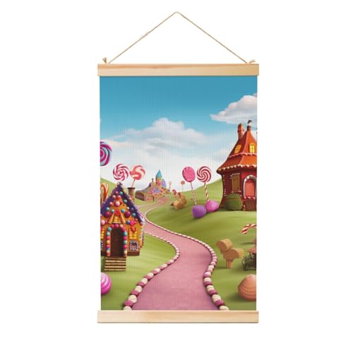 Poster zum Aufhängen, Holzschaft, Leinwanddrucke, Wandkunst, Süßigkeitenmalerei, Wandbanner, modernes Kunstwerk, Dekor für Zuhause, fertig zum Aufhängen, 40,6 x 61 cm Poster zum Aufhängen, Holzschaft, Leinwanddrucke, Wandkunst, Süßigkeitenmalerei, Wandbanner, modernes Kunstwerk, Dekor für Zuhause, fertig zum Aufhängen, 40,6 x 61 cm von BWLHJKE
