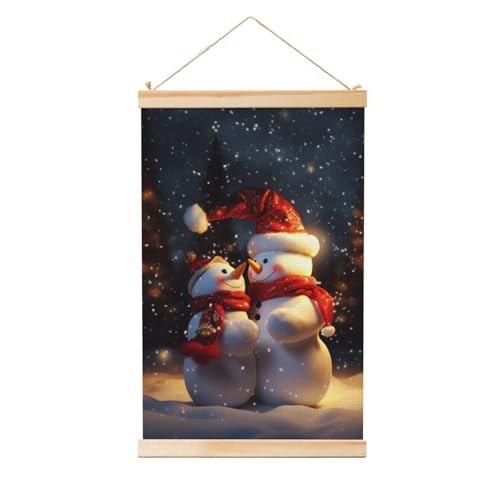 Poster zum Aufhängen, Holzschaft, Leinwanddrucke, Wandkunst, Weihnachten, Schneemänner, Malerei, Wandbanner, modernes Kunstwerk, Dekoration für Zuhause, fertig zum Aufhängen, 40,6 x 61 cm Poster zum Aufhängen, Holzschaft, Leinwanddrucke, Wandkunst, Weihnachten, Schneemänner, Malerei, Wandbanner, modernes Kunstwerk, Dekoration für Zuhause, fertig zum Aufhängen, 40,6 x 61 cm von BWLHJKE