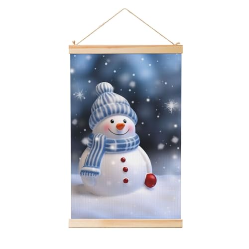 Poster zum Aufhängen, Holzschaft, Leinwanddrucke, Wandkunst, Weihnachten, fröhlicher Schneemann, Malerei, Wandbanner, modernes Kunstwerk, Dekoration für Zuhause, fertig zum Aufhängen, 30,5 x 45,7 cm Poster zum Aufhängen, Holzschaft, Leinwanddrucke, Wandkunst, Weihnachten, fröhlicher Schneemann, Malerei, Wandbanner, modernes Kunstwerk, Dekoration für Zuhause, fertig zum Aufhängen, 30,5 x 45,7 cm von BWLHJKE