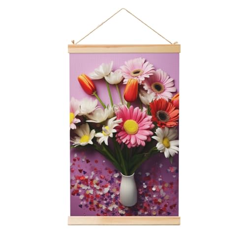 Poster zum Aufhängen, Holzschaft, Leinwanddrucke, Wandkunst, frische Blumen, Malerei, Wandbanner, modernes Kunstwerk, Dekoration für Zuhause, fertig zum Aufhängen, 40,6 x 61 cm Poster zum Aufhängen, Holzschaft, Leinwanddrucke, Wandkunst, frische Blumen, Malerei, Wandbanner, modernes Kunstwerk, Dekoration für Zuhause, fertig zum Aufhängen, 40,6 x 61 cm von BWLHJKE