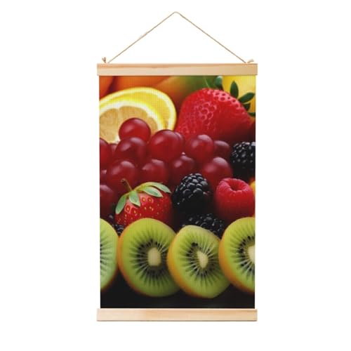 Poster zum Aufhängen, Holzschaft, Leinwanddrucke, Wandkunst, frisches Obst, Malerei, Wandbanner, modernes Kunstwerk, Dekoration für Zuhause, fertig zum Aufhängen, 40,6 x 61 cm Poster zum Aufhängen, Holzschaft, Leinwanddrucke, Wandkunst, frisches Obst, Malerei, Wandbanner, modernes Kunstwerk, Dekoration für Zuhause, fertig zum Aufhängen, 40,6 x 61 cm von BWLHJKE