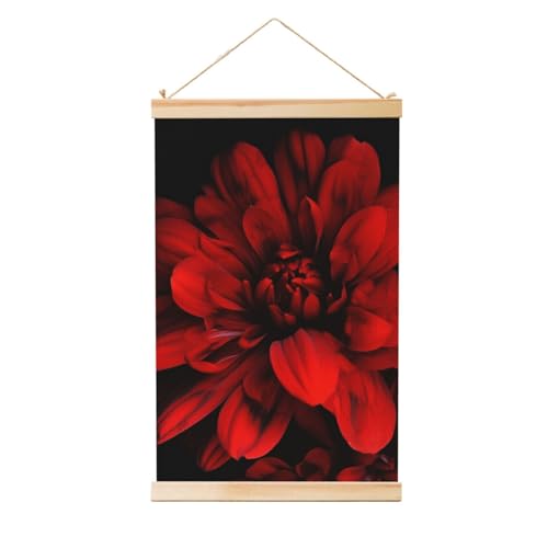 Poster zum Aufhängen, Holzschaft, Leinwanddrucke, Wandkunst, rote Blume auf schwarzem Gemälde, hängende Schriftrolle, Gemälde, Wandbanner, modernes Kunstwerk, Dekor für Zuhause, fertig zum Aufhängen Poster zum Aufhängen, Holzschaft, Leinwanddrucke, Wandkunst, rote Blume auf schwarzem Gemälde, hängende Schriftrolle, Gemälde, Wandbanner, modernes Kunstwerk, Dekor für Zuhause, fertig zum Aufhängen von BWLHJKE