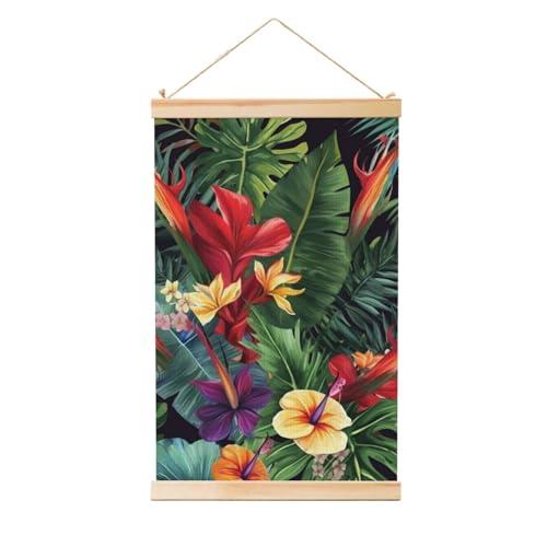 Poster zum Aufhängen, Holzschaft, Leinwanddrucke, Wandkunst, tropische Pflanze, Blumen, Malerei, Wandbanner, modernes Kunstwerk, Dekoration für Zuhause, fertig zum Aufhängen, 30,5 x 45,7 cm Poster zum Aufhängen, Holzschaft, Leinwanddrucke, Wandkunst, tropische Pflanze, Blumen, Malerei, Wandbanner, modernes Kunstwerk, Dekoration für Zuhause, fertig zum Aufhängen, 30,5 x 45,7 cm von BWLHJKE