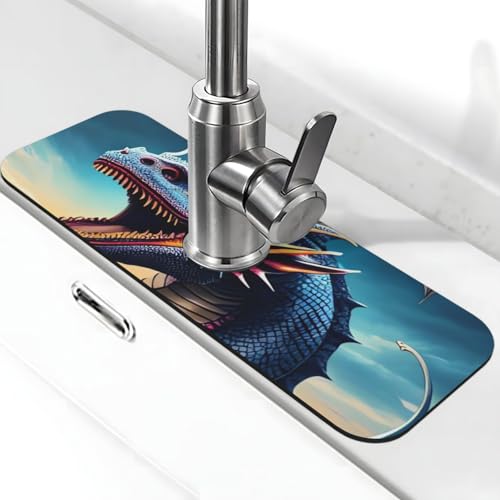 Roaring Dragon Wasserhahnmatte für Küchenspüle, Spritzschutz, 14 x 38 cm, Diatomit, schnell trocknende Matte, Spülbeckenablage, super saugfähiger Wasserhahn-Saugnapf, Wasserhahngriff, Tropffänger für Roaring Dragon Wasserhahnmatte für Küchenspüle, Spritzschutz, 14 x 38 cm, Diatomit, schnell trocknende Matte, Spülbeckenablage, super saugfähiger Wasserhahn-Saugnapf, Wasserhahngriff, Tropffänger für von BWLHJKE