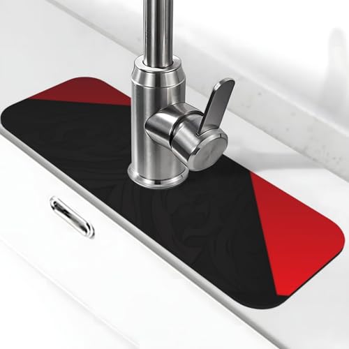 Wasserhahnmatte für Küchenspüle, Spritzschutz, 14 x 38 cm, Diatomit, schnell trocknende Matte, Spülbeckenablage, super saugfähiger Wasserhahn-Saugnapf, Wasserhahngriff, Tropffänger für die Küche Wasserhahnmatte für Küchenspüle, Spritzschutz, 14 x 38 cm, Diatomit, schnell trocknende Matte, Spülbeckenablage, super saugfähiger Wasserhahn-Saugnapf, Wasserhahngriff, Tropffänger für die Küche von BWLHJKE