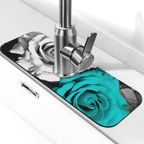 Wasserhahnmatte für Küchenspüle, Spritzschutz, 14 x 38 cm, Kieselgur, schnell trocknende Matte, Waschbeckenablage, super saugfähiger Wasserhahn-Saugnapf, Wasserhahngriff, Tropffänger für Küche Wasserhahnmatte für Küchenspüle, Spritzschutz, 14 x 38 cm, Kieselgur, schnell trocknende Matte, Waschbeckenablage, super saugfähiger Wasserhahn-Saugnapf, Wasserhahngriff, Tropffänger für Küche von BWLHJKE