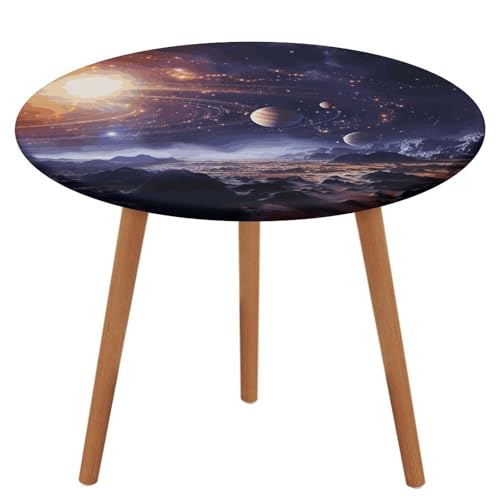 BWQMNT Runde Tischdecke mit elastischem Rand, wasserdichte Tischdecken, Weltraum, Galaxie, Universum, waschbare Tischdecken für Picknick im Freien BWQMNT Runde Tischdecke mit elastischem Rand, wasserdichte Tischdecken, Weltraum, Galaxie, Universum, waschbare Tischdecken für Picknick im Freien von BWQMNT