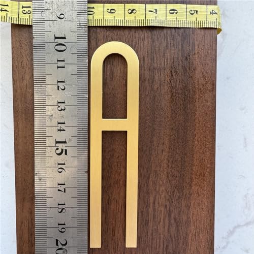 Selbstklebende englische Buchstaben aus massivem Messing, für Wanddekoration, Metall, Hausnummern, Briefkastennummern, Straße, Adressschilder, Zahlen, Hardware (Buchstabe A) von BWRMHME