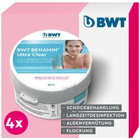 4er Pack Benamin Ultra Clear max 600 gr - 4-in-1 Komplettpflege - Selbstdosierende Poolwasser-Pflege - für große Pools von BWT