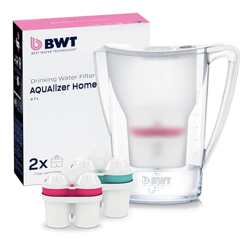 BWT Tischwasserfilter AQUAlizer Home | Wasserfilterkanne inkl. 2 Filterkartuschen | 1x ZINC+Magnesium | 1x Magnesium Mineralized | 2,7L Filtersystem | Kalkfilter für Wasser aus dem Wasserhahn von BWT