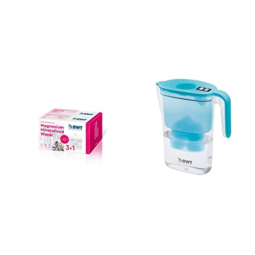 BWT - 814134 - Filterkartusche Magnesium Mineralized Water - 4 Stück im Set & Tischwasserfilter Vida inkl. 1 Filterkartusche Magnesium Mineralized Water I Manueller Zähler I 2,6 Liter I Petrol BWT - 814134 - Filterkartusche Magnesium Mineralized Water - 4 Stück im Set & Tischwasserfilter Vida inkl. 1 Filterkartusche Magnesium Mineralized Water I Manueller Zähler I 2,6 Liter I Petrol von BWT