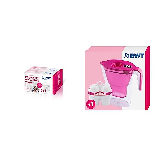 BWT - 814134 - Filterkartusche Magnesium Mineralized Water & Wasserfilter Vida Rosa 2,6L | Filter mit 1 Magnesium Filterkartusche von BWT