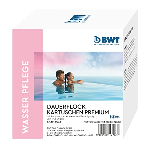 BWT Dauerflockkartuschen | Permanente Beseitigung von Trübungen und Algen | Für Kristallklares Poolwasser | Bessere Wasserqualität von BWT