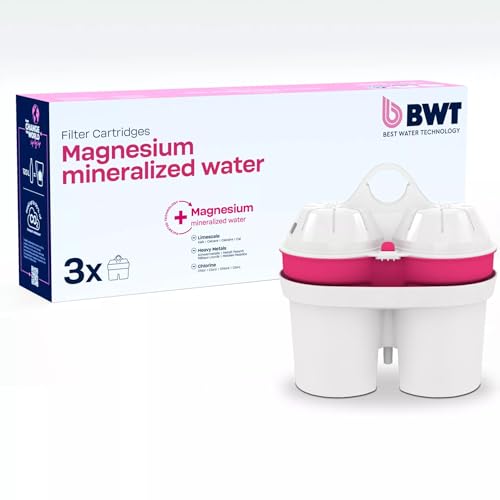BWT Filterkartusche Magnesium Mineralized Water 3 Stück | Mit Magnesium Wasserfilter Trinkwasser | Für Speisen & Getränke | Filtert Kalk, Chlor, Blei & Kupfer | für Wasserhärte ab 15°dH geeignet von BWT