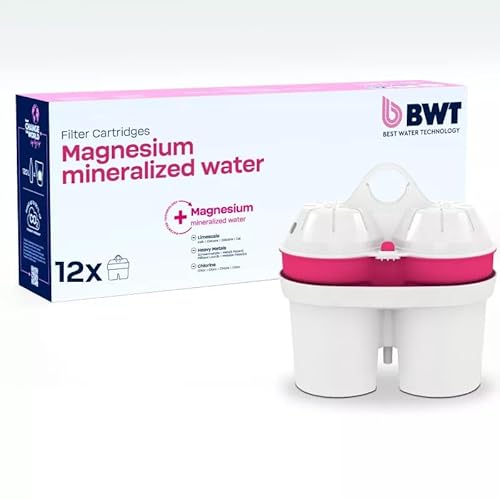 BWT Filterkartusche Magnesium Mineralized Water 12 Stück | Mit Magnesium Wasserfilter Trinkwasser | Für Speisen & Getränke | Filtert Kalk, Chlor, Blei & Kupfer | für Wasserhärte bis 14,9°dH geeignet von BWT