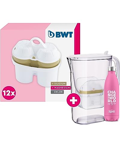 BWT Filterkartuschen (Silicate + Magnesium, 12er + BWT Wasserfilter & Climate Bottle) von BWT