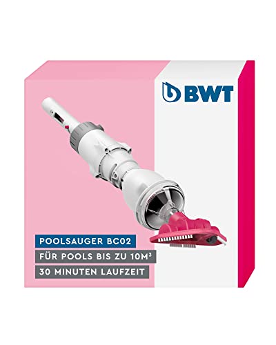 BWT Poolsauger BC02 (mit Standard-Poolstange) | Effektive Reinigung von freistehenden Pools und Pools bis 10 m³ | Kabelloser Betrieb mit maximaler Bewegungsfreiheit | Hohe Saugleistung von BWT