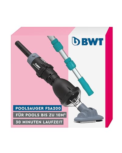 BWT Poolsauger | Effiziente Reinigung Von Pools | Kabelloser Betrieb Mit Maximaler Bewegungsfreiheit (FSA200, mit Teleskopstange) von BWT