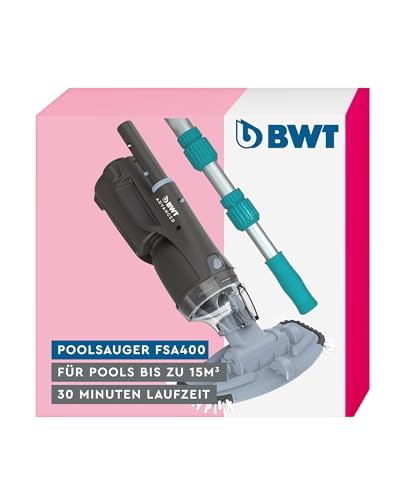 BWT Poolsauger | Effiziente Reinigung Von Pools | Kabelloser Betrieb Mit Maximaler Bewegungsfreiheit (FSA400, mit Teleskopstange) von BWT