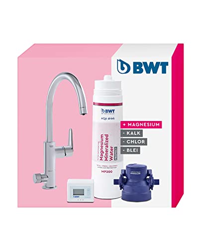 BWT Wasserfilter AQA Drink Pure Urban | 2-Wege Wasserhahn mit C-Auslauf & Magnesium Filterkartusche | Wasserfilter Trinkwasser | Filtert Kalk, Chlor, Blei & Kupfer von BWT